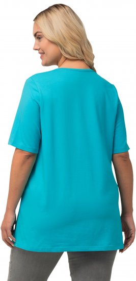 Ulla Popken Essential Square Neck Stretch Tee Deep Aqua - T-shirt - 