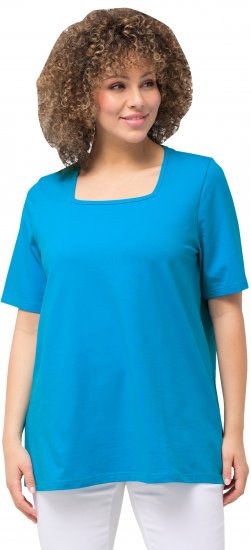 Ulla Popken Essential Square Neck Stretch Tee Sapphire Blue - T-shirt - 