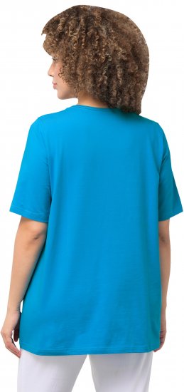 Ulla Popken Essential Square Neck Stretch Tee Sapphire Blue - T-shirt - 