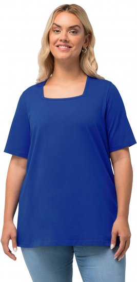 Ulla Popken Essential Square Neck Stretch Tee Cobalt Blue - T-shirt - 