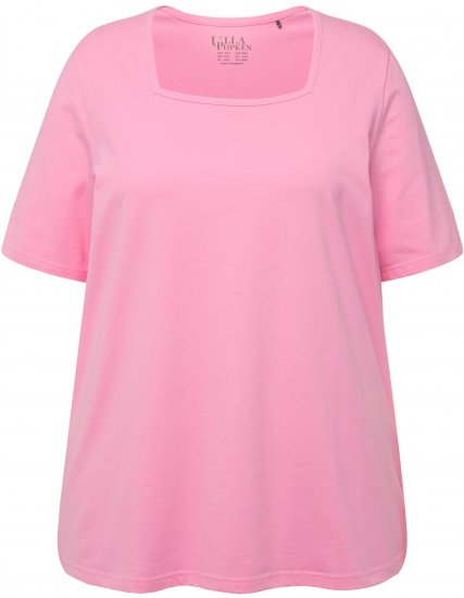 Ulla Popken Essential Square Neck Stretch Tee Light Pink - T-shirt - 