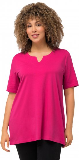 Ulla Popken Essential Square Neck Stretch Tee Fuchsia Pink - T-shirt - 