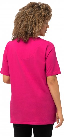 Ulla Popken Essential Square Neck Stretch Tee Fuchsia Pink - T-shirt - 