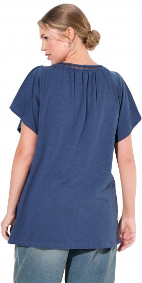 Ulla Popken Wing Sleeve V-Neck Tee Navy - T-shirt - 