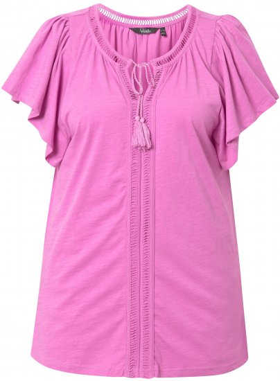 Ulla Popken Wing Sleeve V-Neck Tee Cool Pink - T-shirt - 
