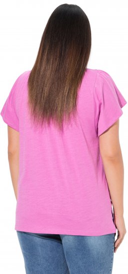 Ulla Popken Wing Sleeve V-Neck Tee Cool Pink - T-shirt - 