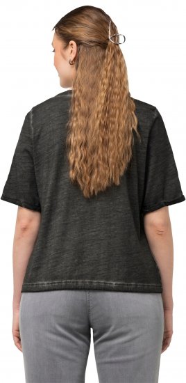 Ulla Popken Cold Dyed Sweetheart Neckline Short Sleeve Tee Graphite Grey - T-shirt - 