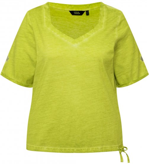 Ulla Popken Cold Dyed Sweetheart Neckline Short Sleeve Tee Apple Green - T-shirt - 