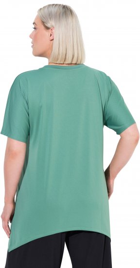 Ulla Popken Quick Drying Pointed Hem Stretch Fit Tee Ivy Green - T-shirt - 