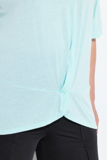 Ulla Popken Antibacterial Short Sleeve Draped Tee Light Turquiose - T-shirt - T-shirt da donna taglie comode