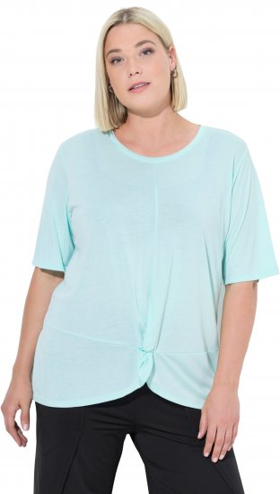 Ulla Popken Antibacterial Short Sleeve Draped Tee Light Turquiose - T-shirt - 