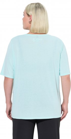 Ulla Popken Antibacterial Short Sleeve Draped Tee Light Turquiose - T-shirt - 
