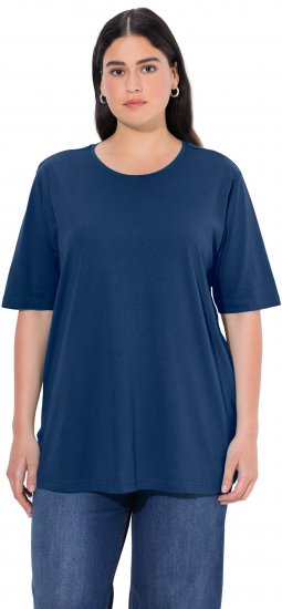 Ulla Popken Basic Round Neck Short Sleeve Relaxed Fit T-Shirt Dark Blue - T-shirt - 