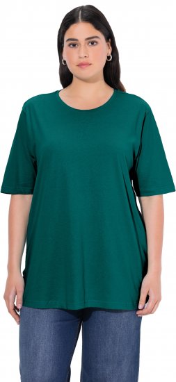 Ulla Popken Basic Round Neck Short Sleeve Relaxed Fit T-Shirt Teal Green - T-shirt - 