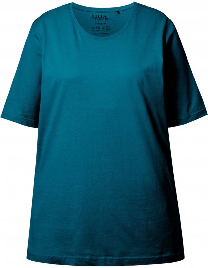 Ulla Popken Basic Round Neck Short Sleeve Relaxed Fit T-Shirt Dark Green - T-shirt - 
