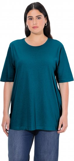Ulla Popken Basic Round Neck Short Sleeve Relaxed Fit T-Shirt Dark Green - T-shirt - 