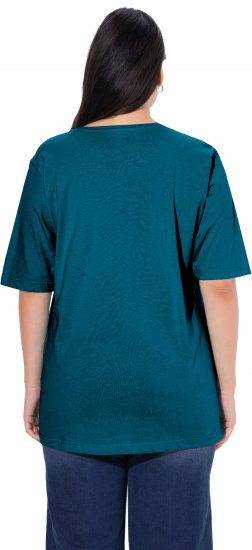 Ulla Popken Basic Round Neck Short Sleeve Relaxed Fit T-Shirt Dark Green - T-shirt - 