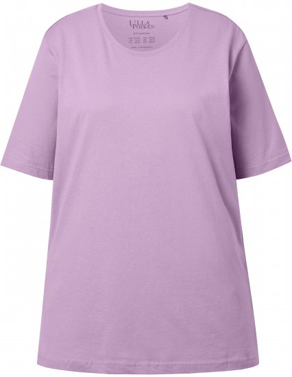 Ulla Popken Basic Round Neck Short Sleeve Relaxed Fit T-Shirt Lavender Pink - T-shirt - 