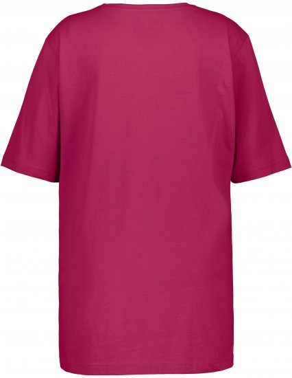 Ulla Popken Basic Round Neck Short Sleeve Relaxed Fit T-Shirt Magnolia Red - T-shirt - 