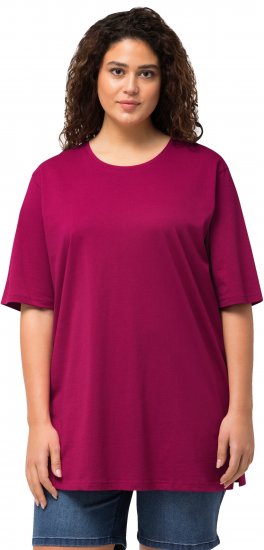 Ulla Popken Basic Round Neck Short Sleeve Relaxed Fit T-Shirt Magnolia Red - T-shirt - 