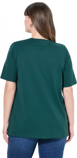 Ulla Popken Eco Cotton Basic T-Shirt 2-Pack Green/White - T-shirt - 