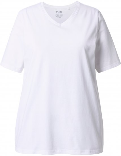 Ulla Popken Eco Cotton Basic T-Shirt 2-Pack Green/White - T-shirt - 