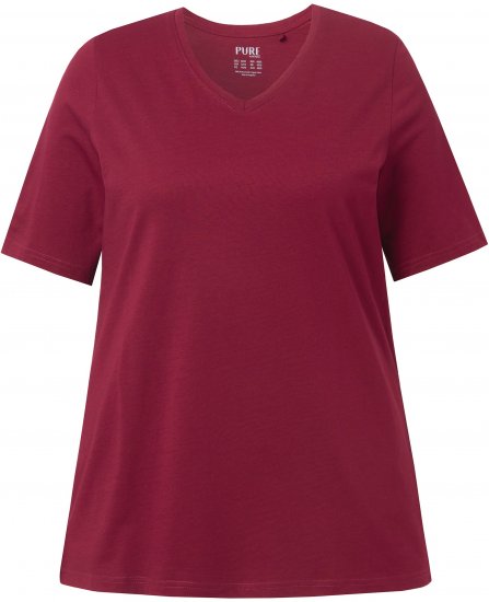 Ulla Popken Eco Cotton Basic T-Shirt 2-Pack Red/Navy - T-shirt - 
