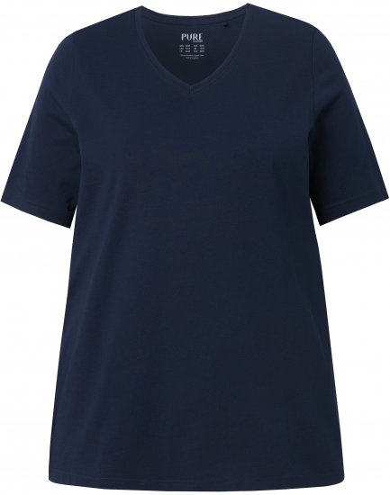 Ulla Popken Eco Cotton Basic T-Shirt 2-Pack Red/Navy - T-shirt - 