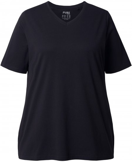 Ulla Popken Eco Cotton Basic T-Shirt 2-Pack Black/Red - T-shirt - 