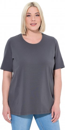 Ulla Popken Essential Round Neck Stretch Tee Graphite Grey - T-shirt - 