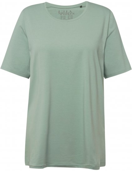 Ulla Popken Essential Round Neck Stretch Tee Light Moss Green - T-shirt - 