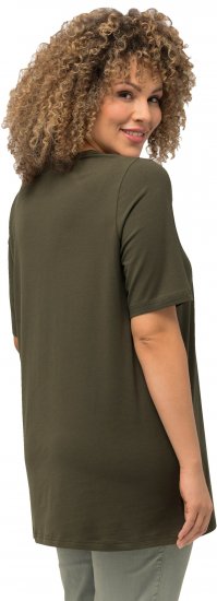 Ulla Popken Essential Round Neck Stretch Tee Forest Green - T-shirt - 