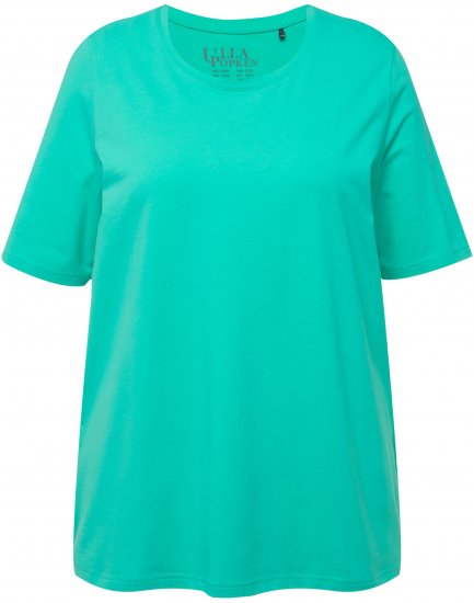 Ulla Popken Essential Round Neck Stretch Tee Turquoise - T-shirt - 
