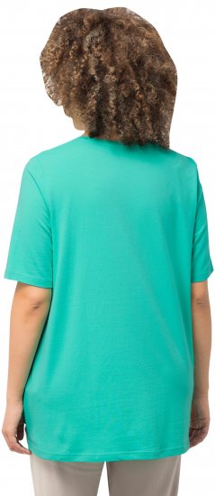 Ulla Popken Essential Round Neck Stretch Tee Turquoise - T-shirt - 