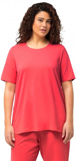 Ulla Popken Essential Round Neck Stretch Tee Dark Coral - T-shirt - 