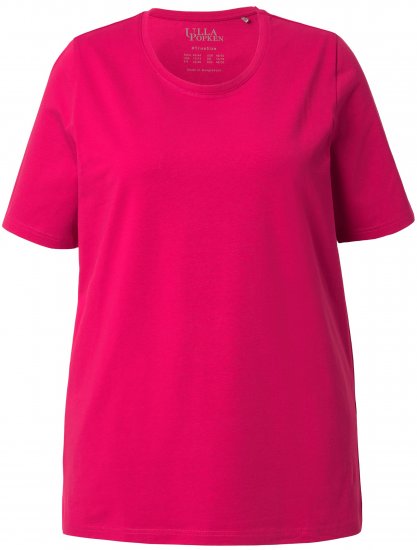 Ulla Popken Essential Round Neck Stretch Tee Dark Raspberry - T-shirt - 