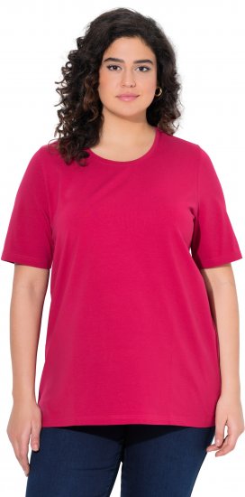 Ulla Popken Essential Round Neck Stretch Tee Dark Raspberry - T-shirt - 