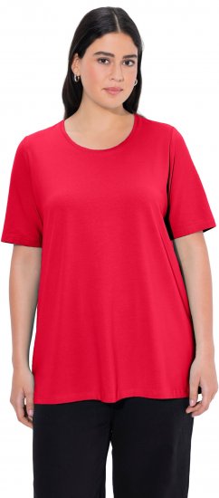 Ulla Popken Essential Round Neck Stretch Tee Red - T-shirt - 