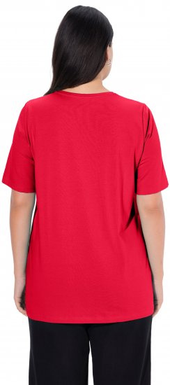 Ulla Popken Essential Round Neck Stretch Tee Red - T-shirt - 