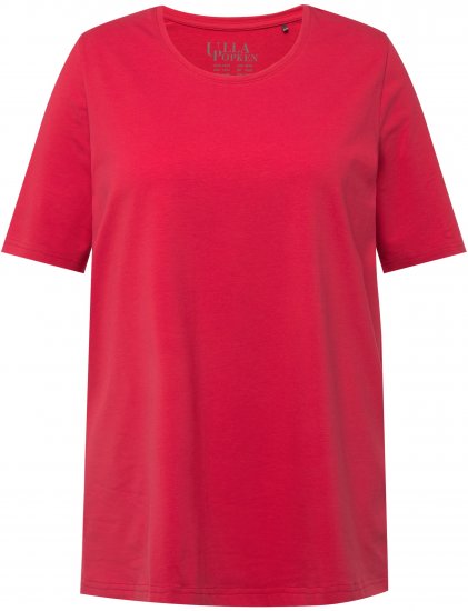 Ulla Popken Essential Round Neck Stretch Tee Dark Pink - T-shirt - 