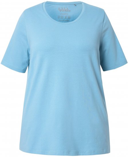 Ulla Popken Essential Round Neck Stretch Tee Light Teal - T-shirt - 
