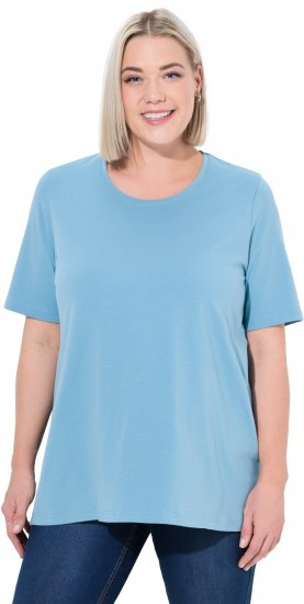Ulla Popken Essential Round Neck Stretch Tee Light Teal - T-shirt - 