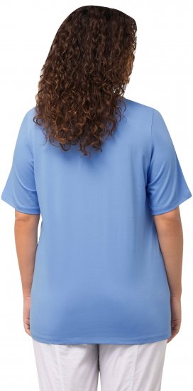 Ulla Popken Essential Round Neck Stretch Tee Cloud Blue - T-shirt - 