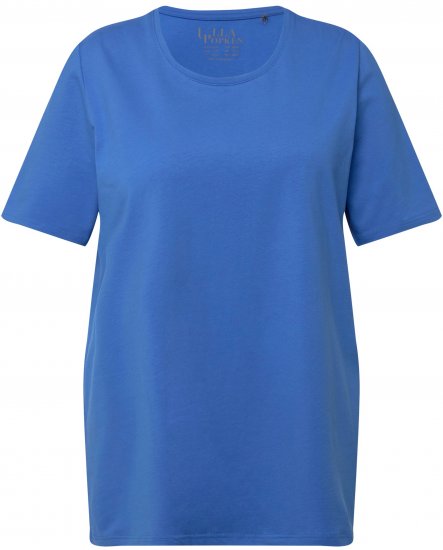 Ulla Popken Essential Round Neck Stretch Tee Royal Blue - T-shirt - 