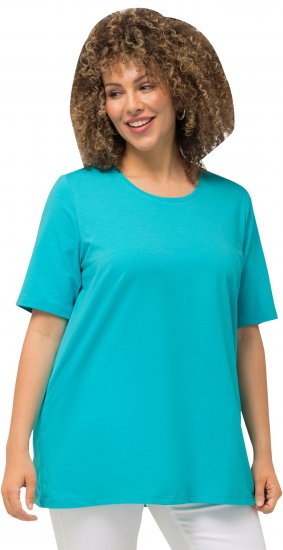 Ulla Popken Essential Round Neck Stretch Tee Deep Aqua - T-shirt - 