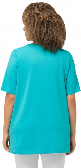Ulla Popken Essential Round Neck Stretch Tee Deep Aqua - T-shirt - 