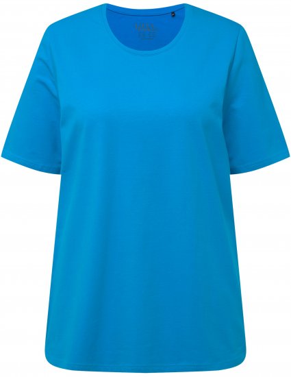 Ulla Popken Essential Round Neck Stretch Tee Sapphire Blue - T-shirt - 