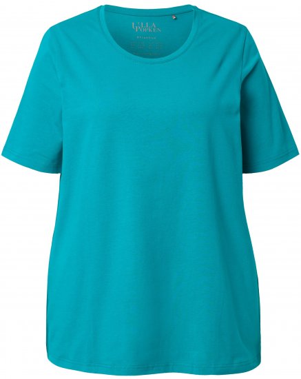 Ulla Popken Essential Round Neck Stretch Tee Teal - T-shirt - 