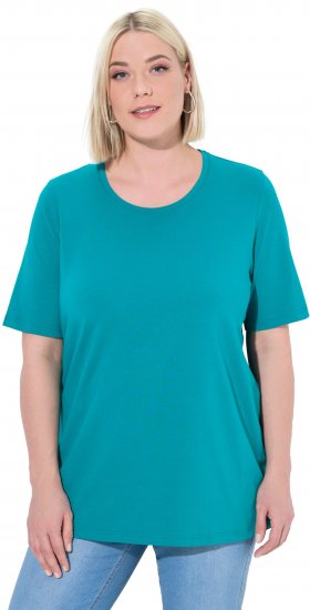 Ulla Popken Essential Round Neck Stretch Tee Teal - T-shirt - 