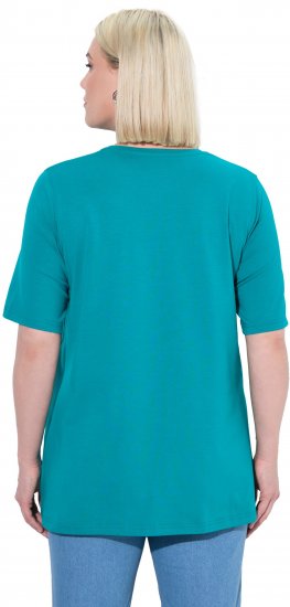 Ulla Popken Essential Round Neck Stretch Tee Teal - T-shirt - 